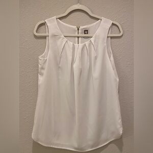 Anne Klein blouse work wear white top sleeveless size XS